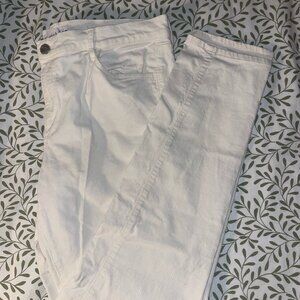 Ann Taylor LOFT Modern Skinny White Corduroy Pants